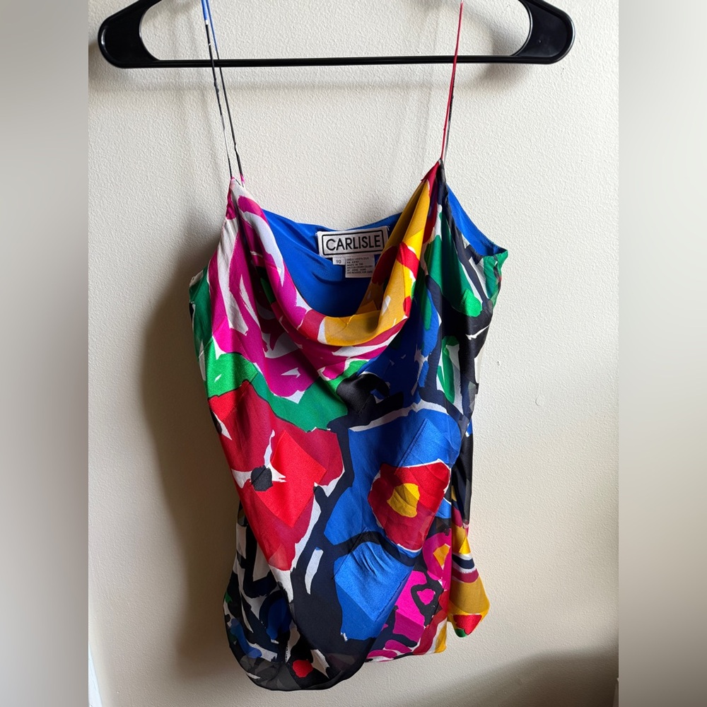Carlisle Women's Vibrant Floral Cowl Neck Camisole